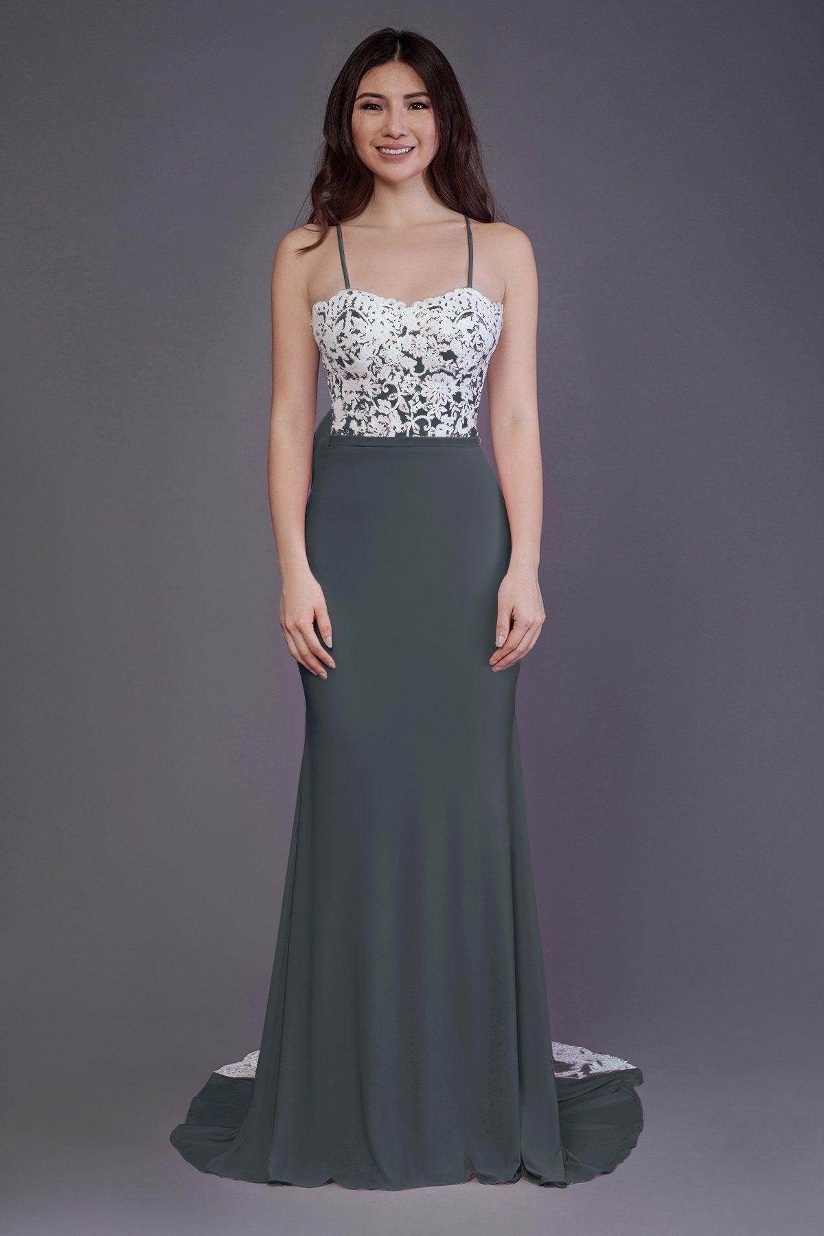 Mermaid Sweep Train Knitted Fabric Bridesmaid Dress PR3565 - COCOMELODY